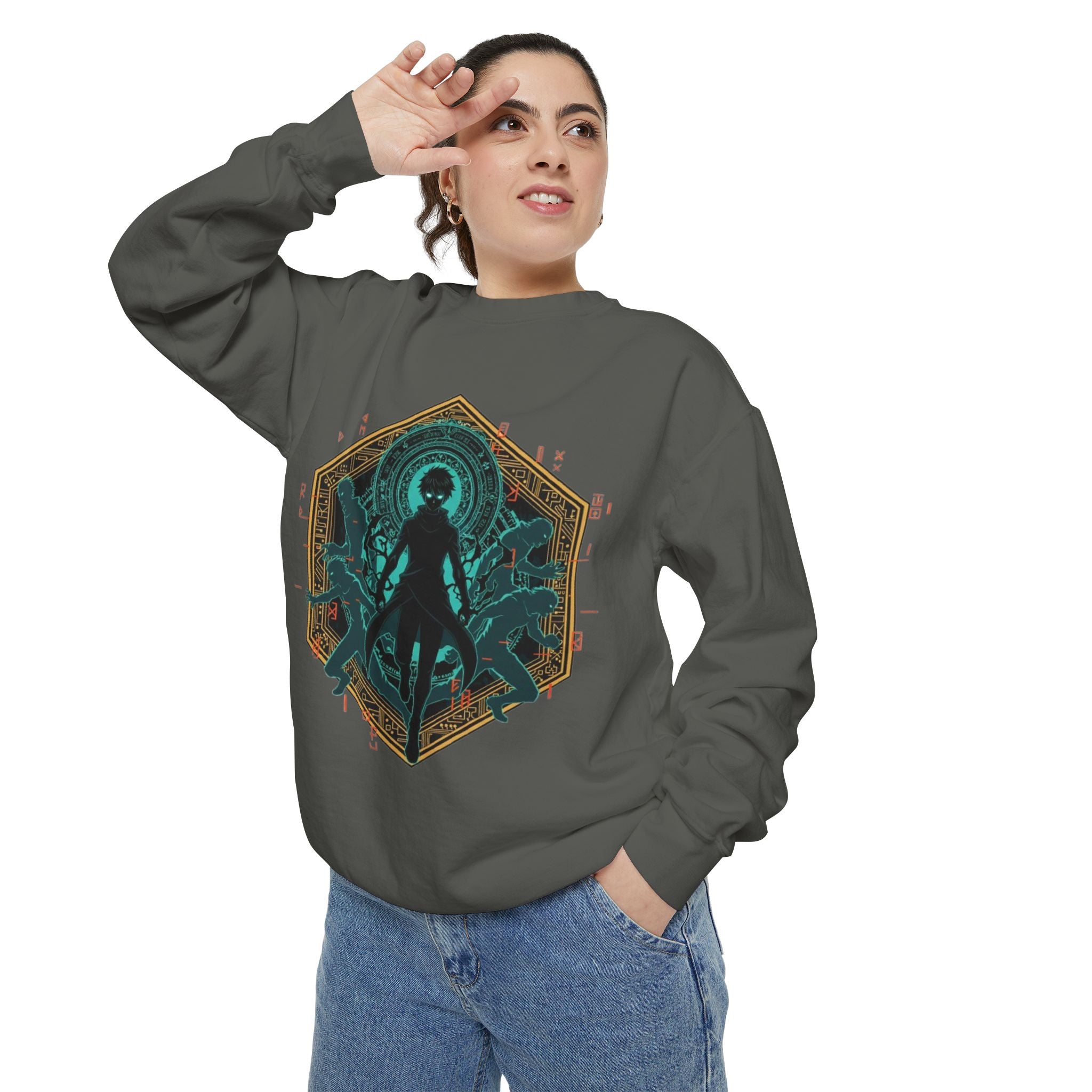 Alien Queen Graphic Sweatshirt — Cosmic Cephalopod Silhouette