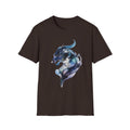 Mystic Smoke Wolf T-Shirt — Abstract Blue Wolf Art Tee