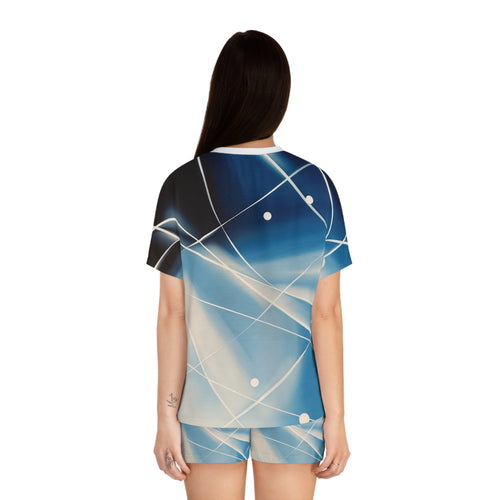 Abstract Blue Nebula Women's Short Pajama Set