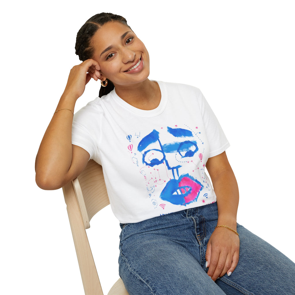Adventure Awaits T-Shirt — Abstract Face Travel Graphic Tee