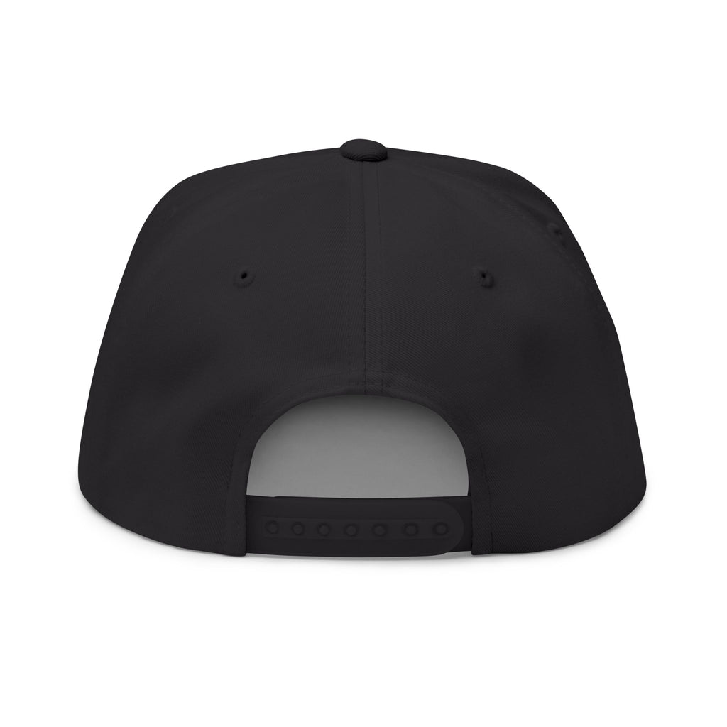 Embroidered Blue Butterfly Flat Bill Cap