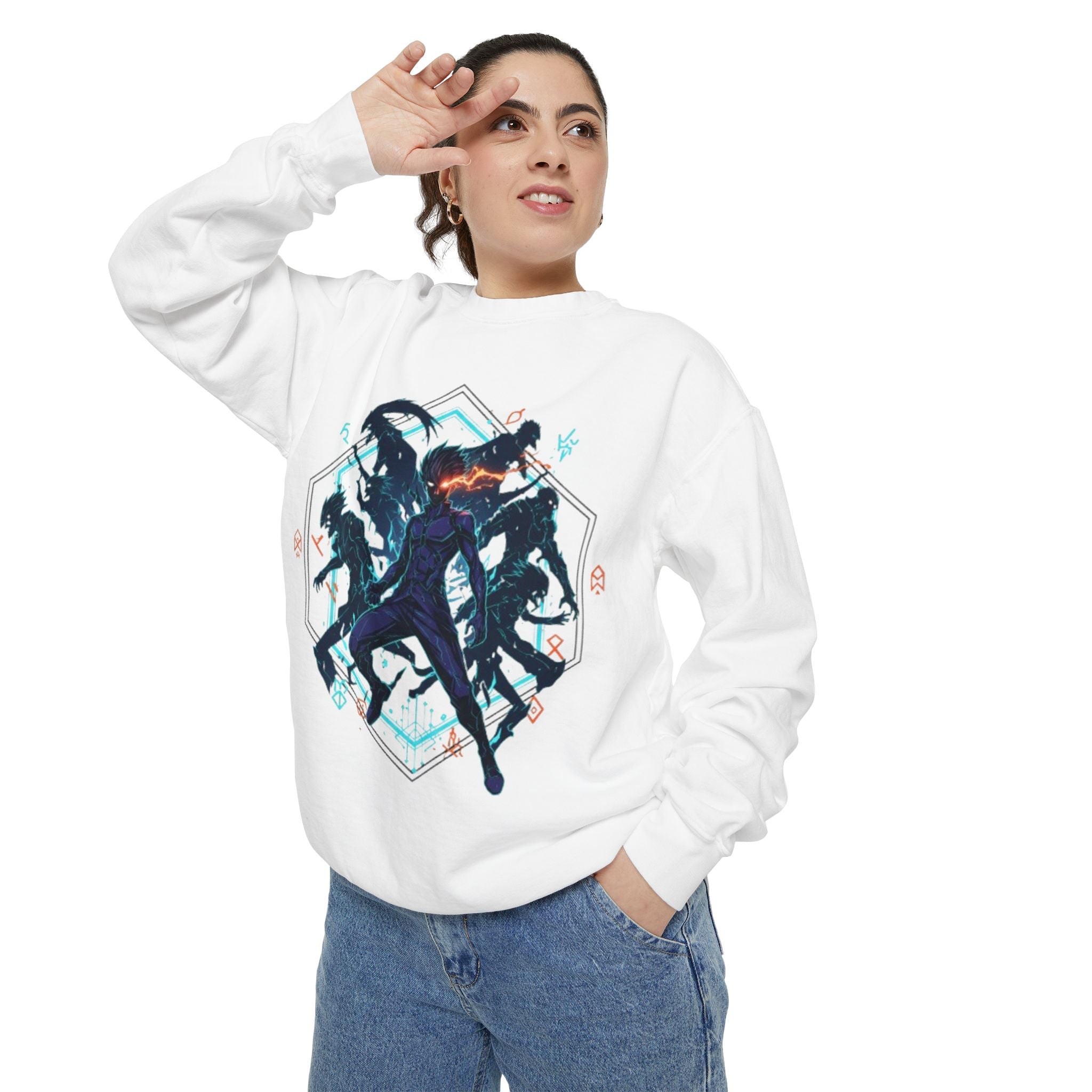 Action Squad Sweatshirt — Dynamic Shadow Fighters Graphic Crewneck