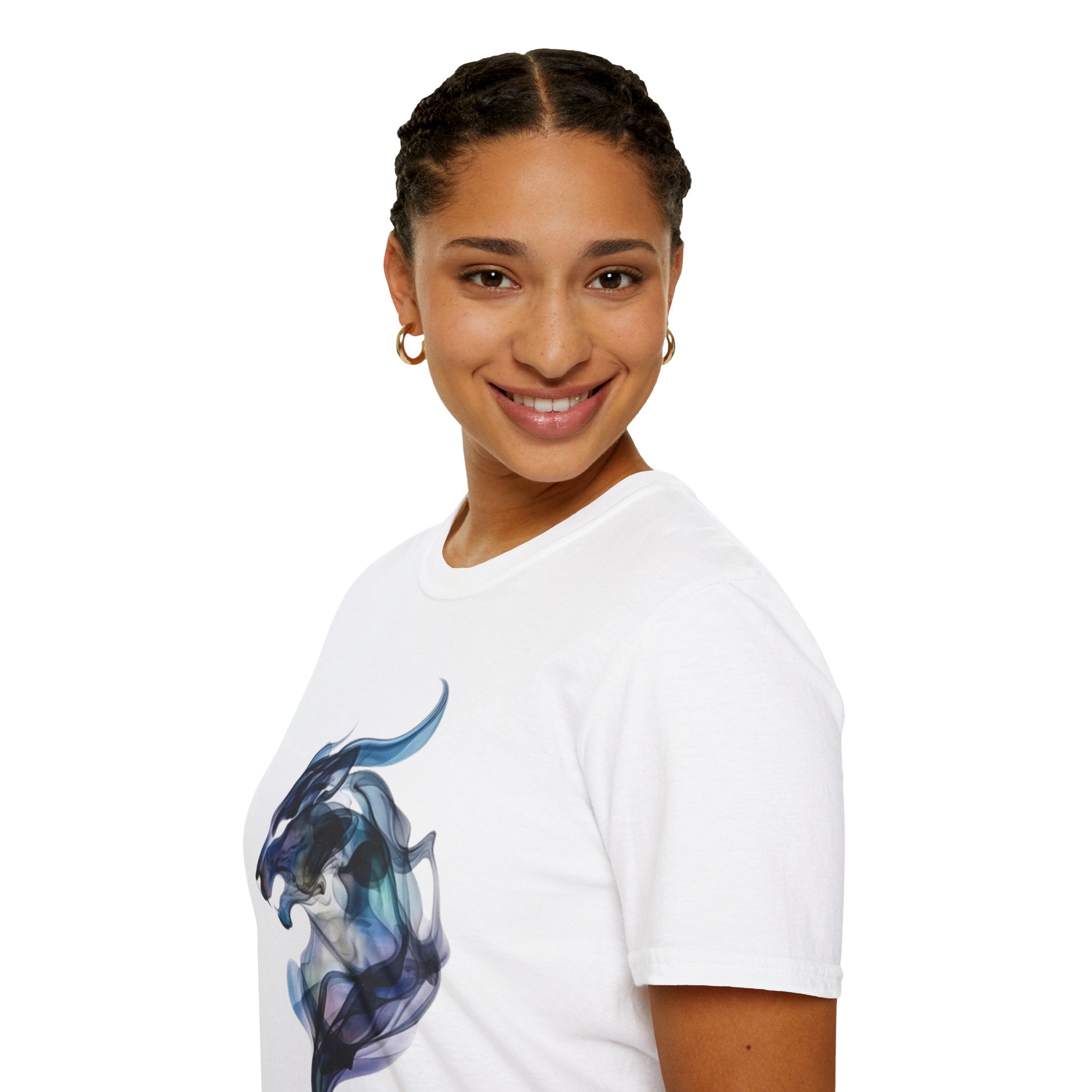 Mystic Smoke Wolf T-Shirt — Abstract Blue Wolf Art Tee
