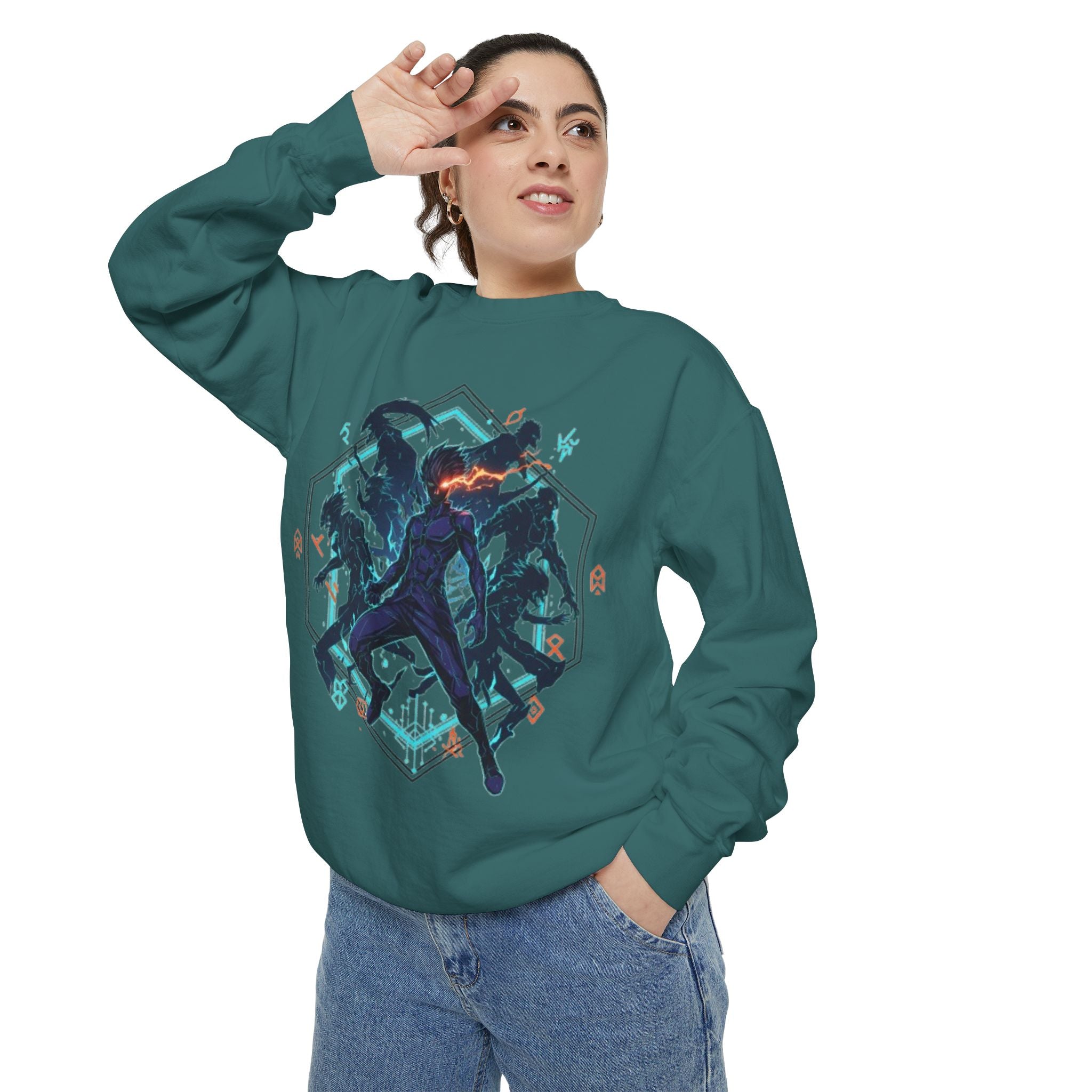 Action Squad Sweatshirt — Dynamic Shadow Fighters Graphic Crewneck